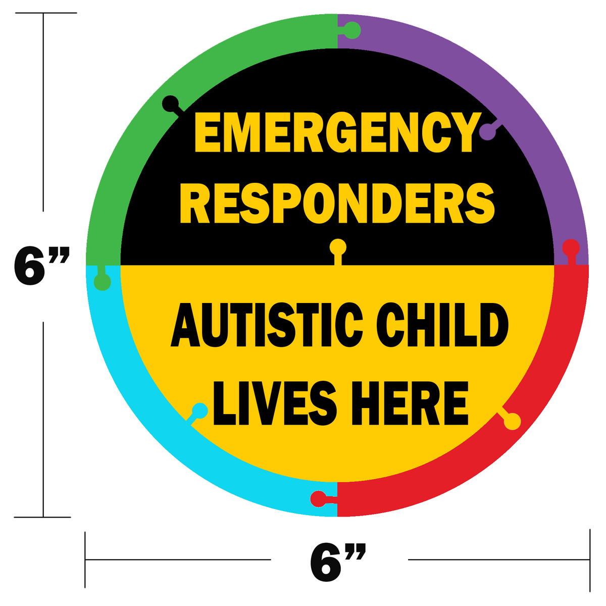 Autistic Child Lives Here Window Stickers, 2-Pack