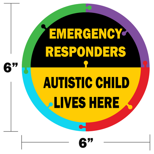 Autistic Child Lives Here Window Stickers, 2-Pack
