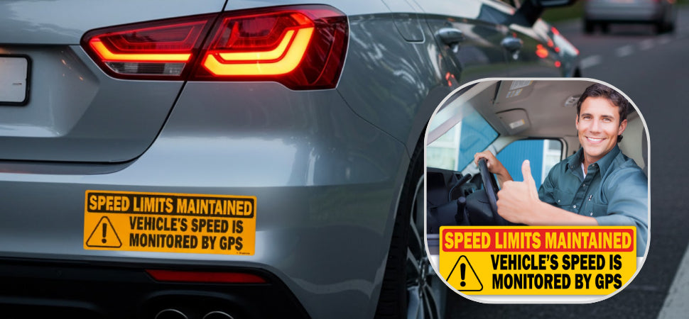 TOTOMO Vehicle Speed Is Monitored by GPS reflective caution sticker for cars, trucks, and fleet vehicles
