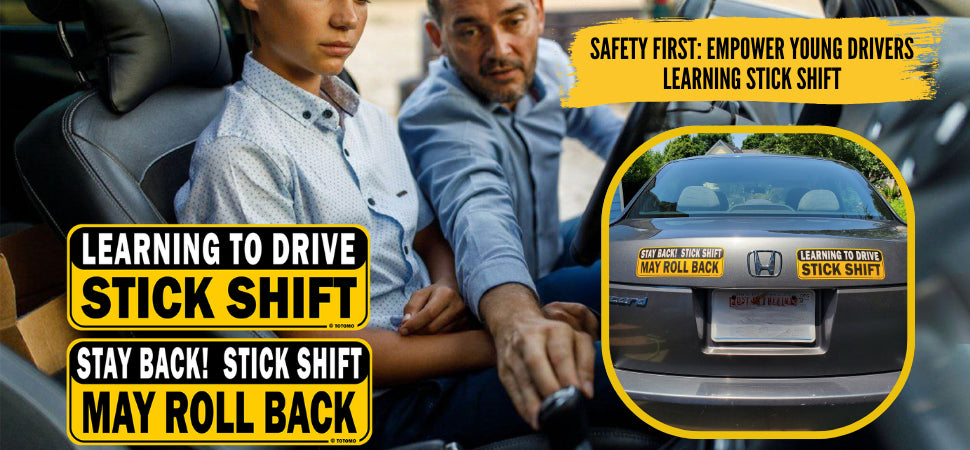 TOTOMO Learning to Drive Stick Shift Stay Back May Roll Back Car Magnet for New Manual Transmission Learners